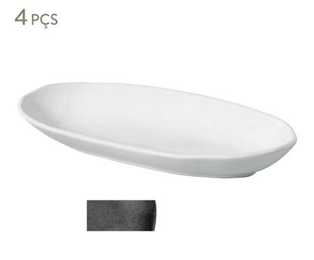 Jogo de Travessas Oval Funda Orgânico New White | Westwing