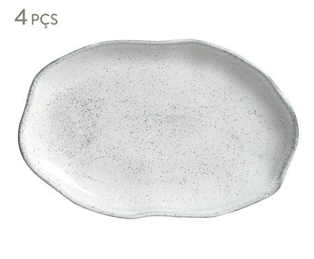 Jogo de Travessas Oval Rasa Média Bio Echo Branco | Westwing