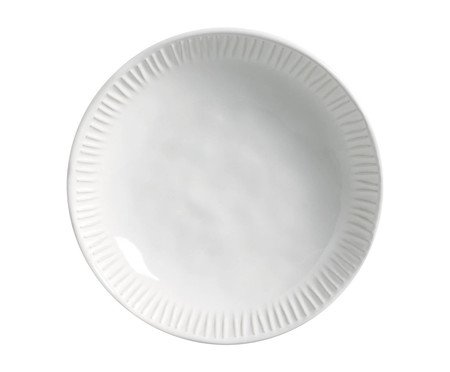 Jogo de Pratos Fundo Linhas New White | Westwing