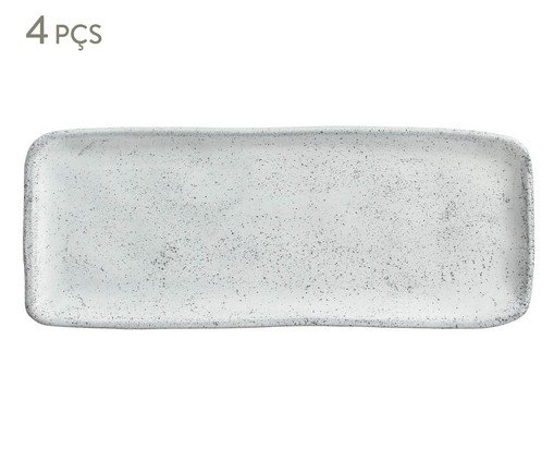 Jogo de Travessas Retangular Média Orgânico Echo Branco, Branco | WestwingNow