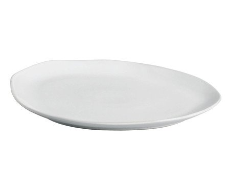 Jogo de Pratos Raso Oval Orgânico New White | Westwing