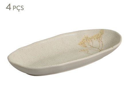 Jogo de Travessas Oval Funda Orgânico Campestre Floral | Westwing