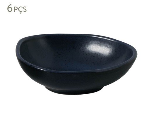 Jogo de Cumbucas Oval Orgânico Night Blue, Preto | WestwingNow
