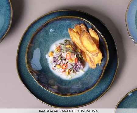 Jogo de Pratos para Sobremesa Orgânico Oceano Azul Vl | Westwing