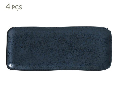 Jogo de Travessas Retangular Pequena Orgânico Night Blue, Azul | WestwingNow