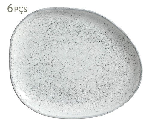 Jogo de Pratos Raso Oval Orgânico Echo Branco, Branco | WestwingNow