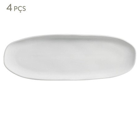Jogo de Travessas Oval Rasa Orgânico New White | Westwing