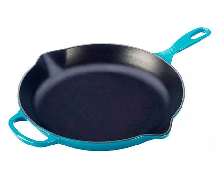 Frigideira Skillet Redonda Signature em Ferro Fundido - Azul Caribe | WestwingNow