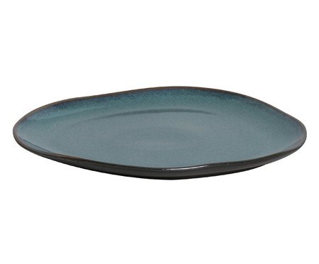 Jogo de Pratos Raso Oval Orgânico Oceano Azul | Westwing