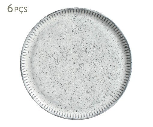 Jogo de Pratos para Sobremesa Linhas Echo Branco, Branco | WestwingNow