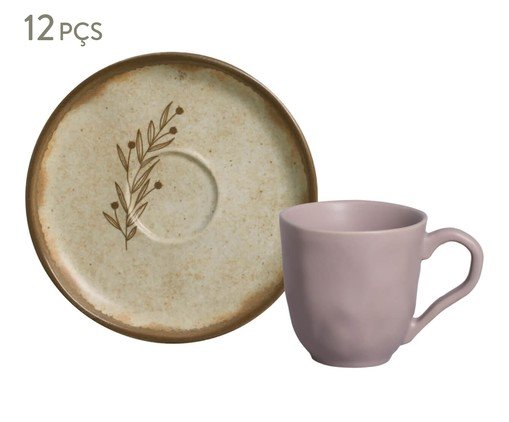 Jogo de Xícaras para Café Bio Nativa Floral, Bege | WestwingNow