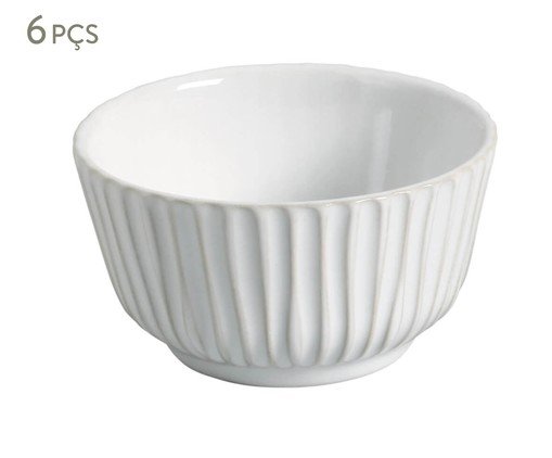 Jogo de Ramequins Médio Linhas New White, Branco | WestwingNow