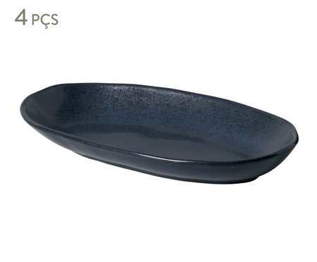 Jogo de Travessas Oval Funda Orgânico Night Blue | Westwing