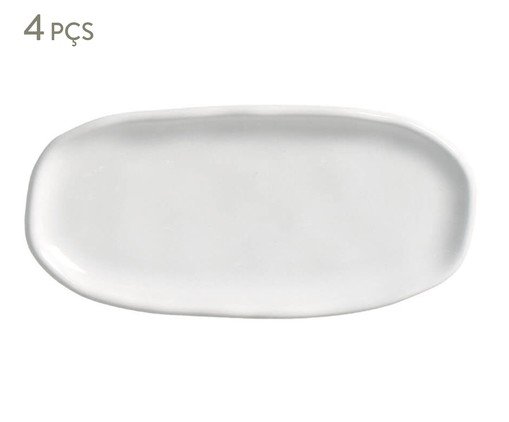 Jogo de Travessas Oval Rasa Mini Orgânico New White, Branco | WestwingNow