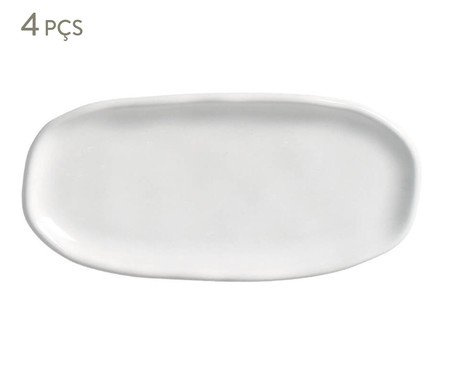 Jogo de Travessas Oval Rasa Mini Orgânico New White | Westwing
