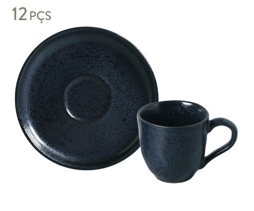 Jogo de Xícaras para Café Bio Night Blue, Preto | WestwingNow