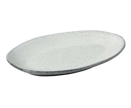 Jogo de Pratos para Sobremesa Oval Orgânico Echo Branco | Westwing