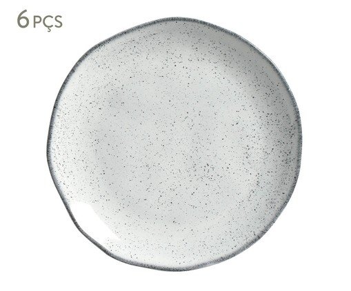 Jogo de Pratos para Sobremesa Orgânico Echo Branco, Branco | WestwingNow