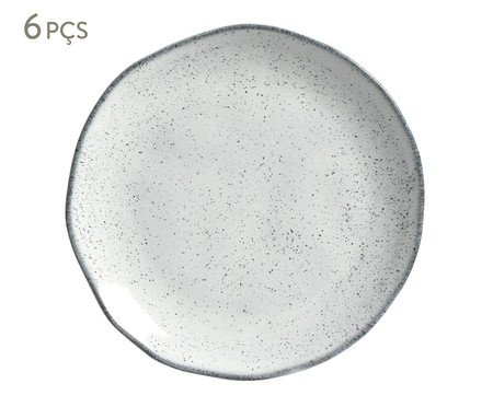 Jogo de Pratos para Sobremesa Orgânico Echo Branco | Westwing