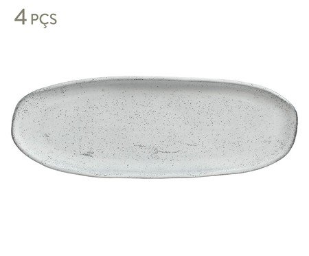 Jogo de Travessas Oval Rasa Orgânico Echo Branco