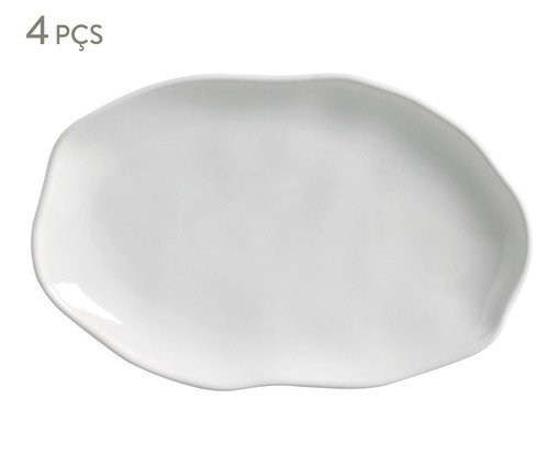 Jogo de Travessas Oval Rasa Média Bio New White, Branco | WestwingNow