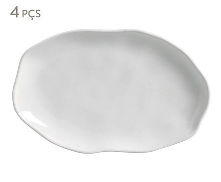 Jogo de Travessas Oval Rasa Média Bio New White | Westwing