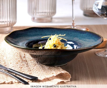 Jogo de Pratos para Massa Orgânico Oceano Azul | Westwing