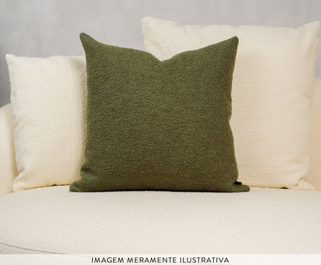 Almofada Boucle Quadrada - Verde Musgo | Westwing