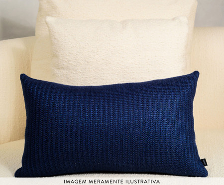 Almofada em Tricot Retangular - Azul New | Westwing