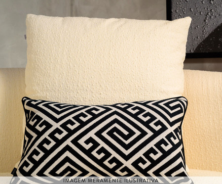 Almofada em Jacquard Retangular - Black e White | WestwingNow