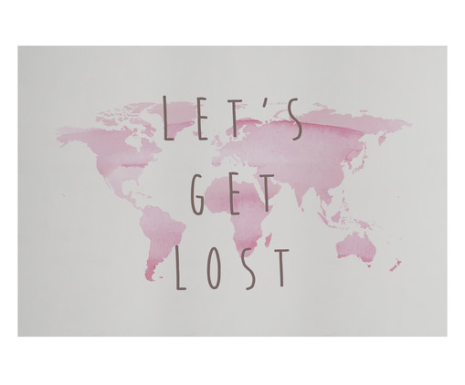 Placa de Madeira Estampada Let's Get Lost, Colorido | WestwingNow