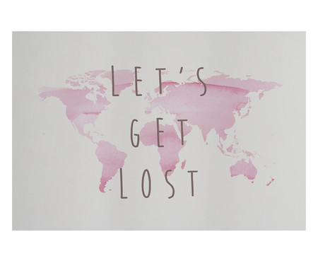 Placa de Madeira Estampada Let's Get Lost