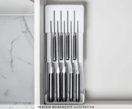 Organizador de Facas Clear - Branco Fechado | Westwing