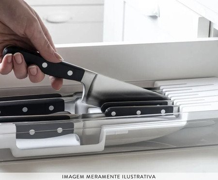 Organizador de Facas Clear - Branco Fechado | Westwing