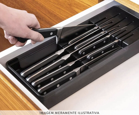 Organizador de Facas Clear - Preto Fechado | WestwingNow