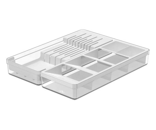 Organizador de Facas e Talheres Clear - Branco Fechado, white | WestwingNow