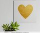Placa de Madeira Estampada Heart, Dourado | WestwingNow