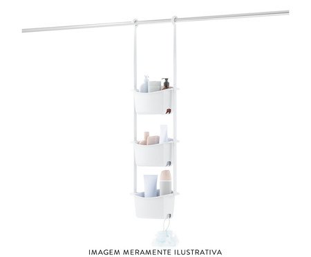 Cesto Organizador de Ducha Flex - Branco | Westwing