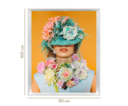 Quadro com Vidro Menina com Flores - 100x80 | WestwingNow