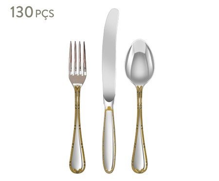 Faqueiro com Friso Dourado Mesquita