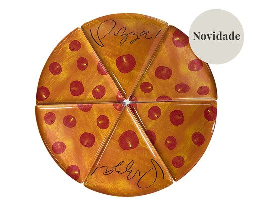 Jogo de Pratos para Pizza Nicolazzi, Amarelo | WestwingNow