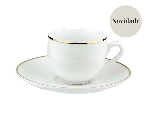 Xícara para Café com Filete Dourado Charmant, Branco | WestwingNow