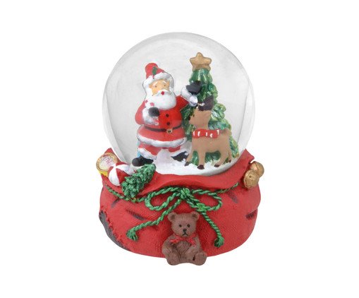 Globo de Neve em Resina Papai Noel com Rena, multicolor | WestwingNow