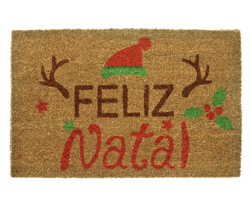 Capacho em Fibra de Coco Feliz Natal, brown | WestwingNow