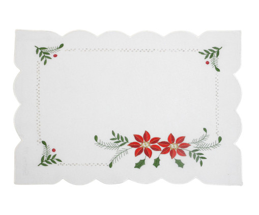 Lugar Americano Retangular Natalino Flores, white | WestwingNow