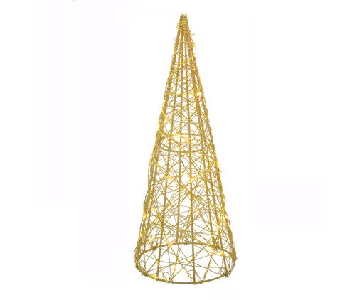 Adorno de Árvore de Natal de Metal Dourada com Luz, gold | WestwingNow