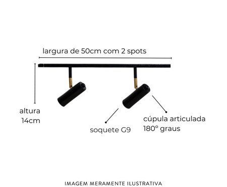 Trilho de Teto Amaya com 2 Spots Branco | Westwing