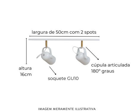 Trilho de Teto Becker com 2 Spots Branco | Westwing