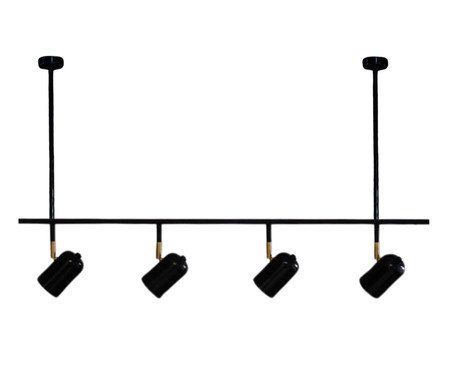 Trilho de Teto Ewa com 4 Spots com Extensor Preto