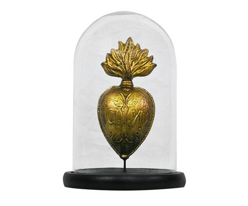 Adorno Cupula Coracao Dourado, Dourado | WestwingNow
